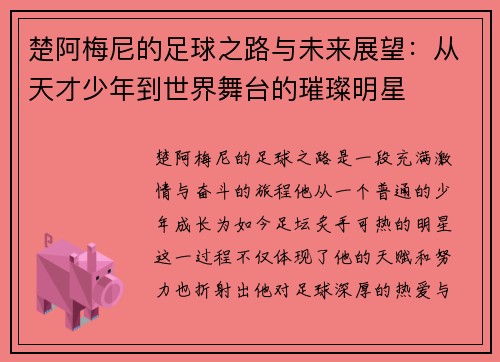楚阿梅尼的足球之路与未来展望：从天才少年到世界舞台的璀璨明星